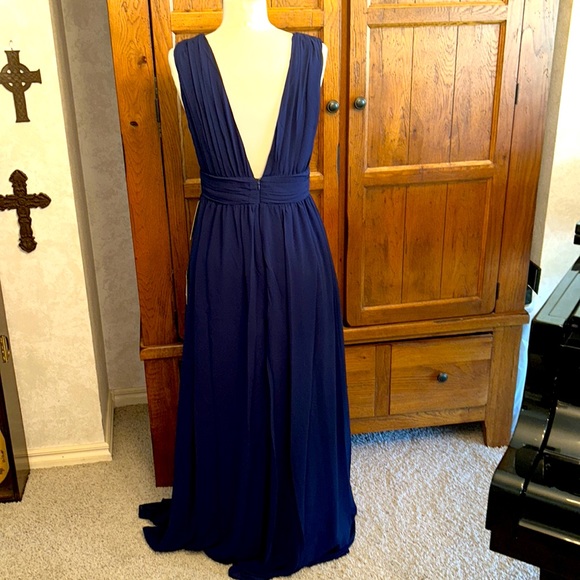 🆕NWT LULU’S Navy Blue Maxi DRESS💙Size Medium⭐️Brand NEW with Tags!!⭐️ - Picture 4 of 13